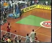 Serbian basketball player Slobodan Jankovic slammed his head against the cement column holding up the backboard. His momentary frustration caused him to suffer permanent paralysis from the neck down, fractured neck vertebrae, and irreparable damage to his from the cement garden