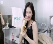 Twice - Sana Jihyo is covered by a towel possibly naked Sana distracting us with her banana eating skills from 65 sana