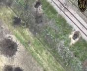 UA 501st Marine Battalion posted video of drone munition drops targeting RU infantry near Novobakhmutivka, Donetsk Oblast, with one soldier apparently targeted multiple times. No date. from video katrina kaifcdn ru